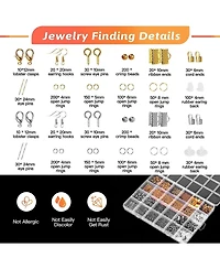 Gnuadz 1810 Pcs Jewelry Making Kit Pliers Wires Findings Chains Magnifier Storage Bag