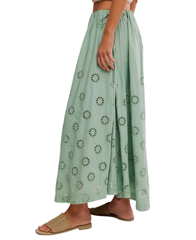 Free People Women's Sweet Serenade Wide-Leg Cotton Pants