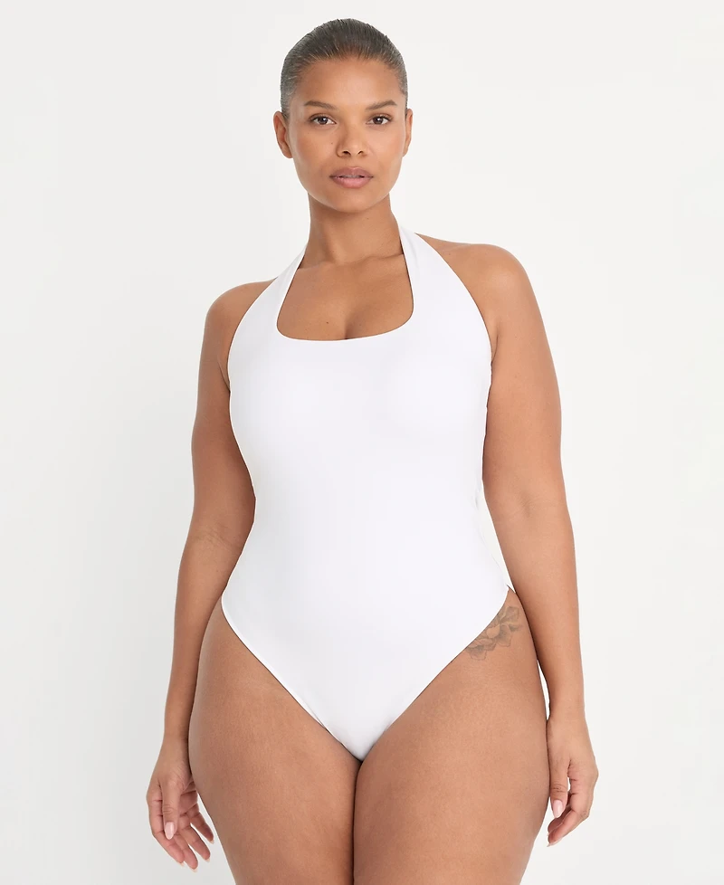 Good American Women's Halter Square Neck Bodysuit