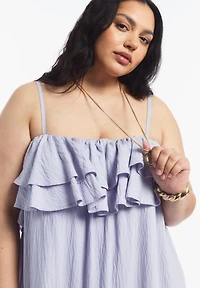 June & Vie Women's and High-Low Ruffled Hem Maxi Dress