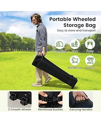 Sugift Foldable 10 x 10 ft Pop Up Canopy Tent with Wheeled Carry Bag