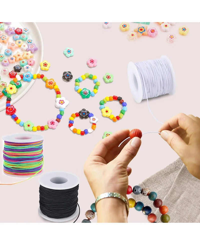 Gnuadz 495 Feet Stretchy String Elastic Cord for Bracelets Necklaces Beading Crafts 3 Rolls