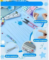 Gnuadz 21PCS Beading Set Seed Beads Big Eye Collapsible Needles