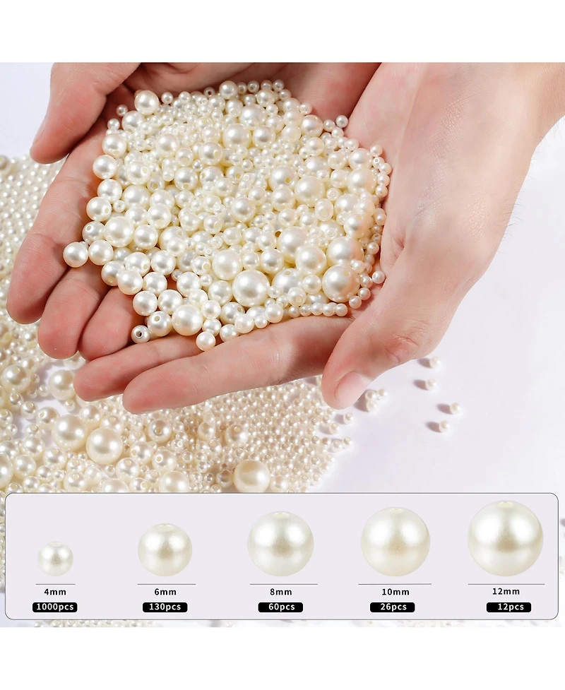 Gnuadz 1200 Beads Kit Round Bracelet Necklace Earring Diy Craft Hole Filler