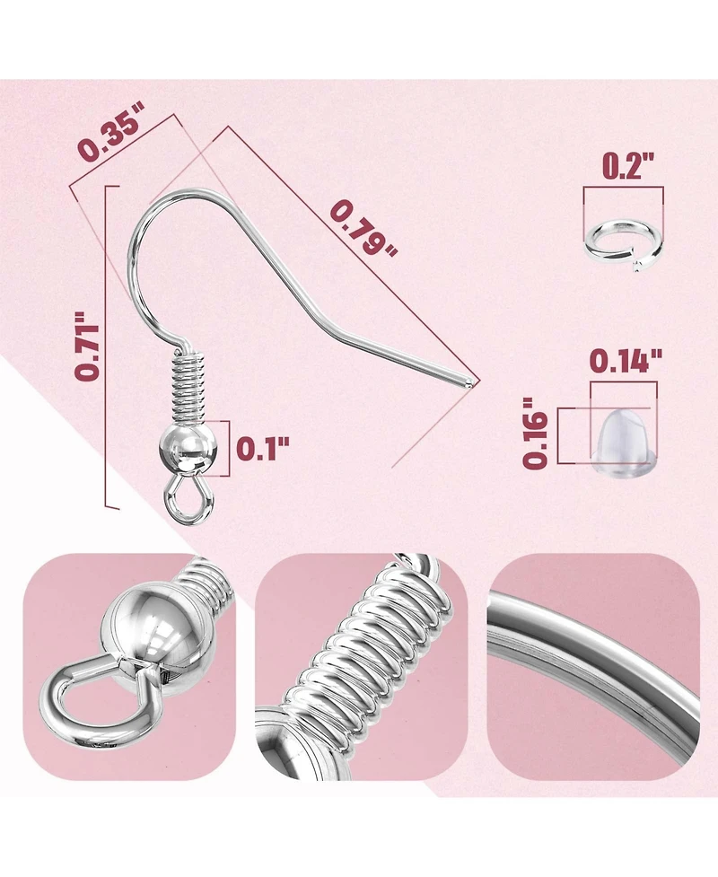 Gnuadz 600pcs Earring Hooks Making Supplies Kit Jump Rings Backs