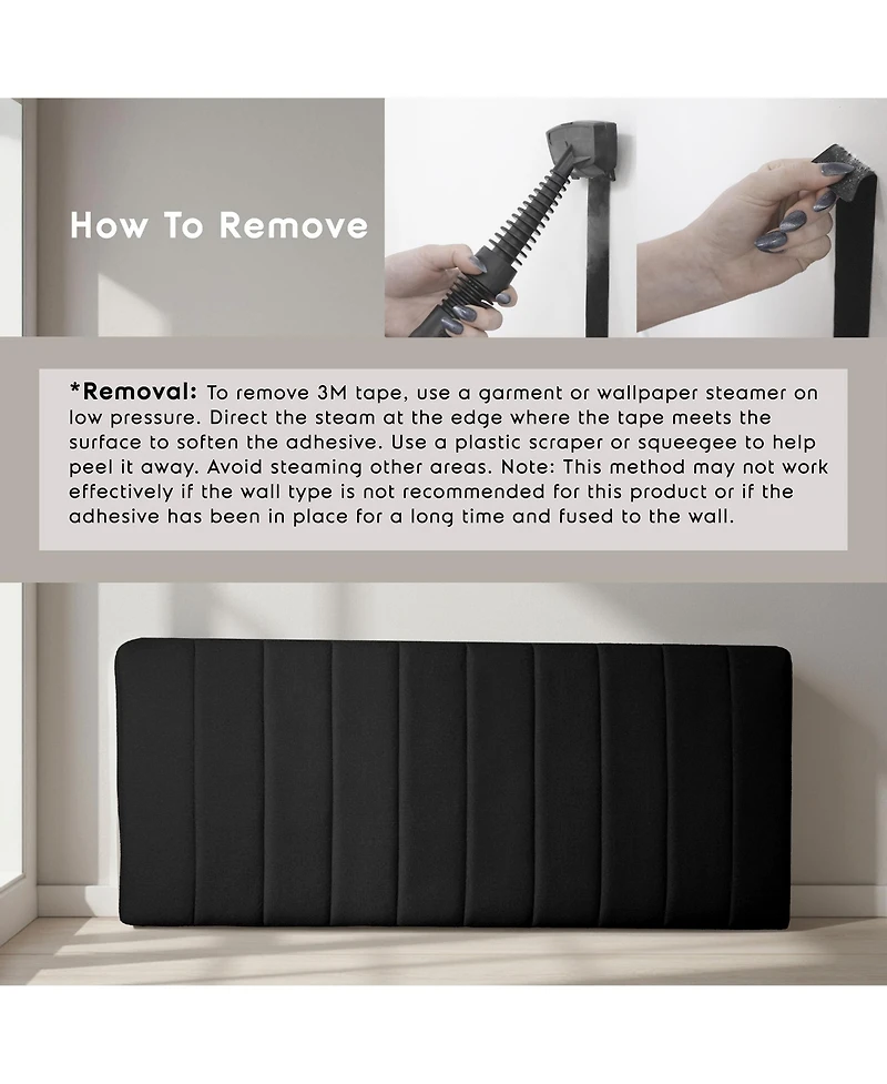 Wall Mounted Easy Assemble Channel Stitched Floating Headboard