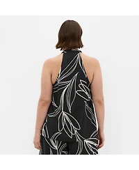 City Chic Plus Shania Bloom Print Cowl Neck Top