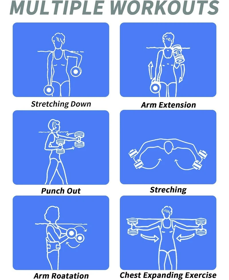 Hikeen Aquatic Exercise Dumbbells Water Dumbbell Pool Resistance Aquatic Fitness Barbells High-Density Eva Foam Pool Weights Dumbbells