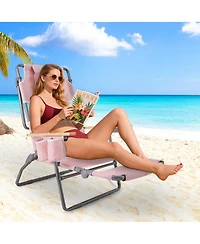 Gouun Portable Beach Chair with Umbrella and Canopy