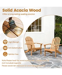Gouun Classic Acacia Wood Adirondack Chair for Outdoor Seating