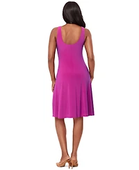 Body by Miraclesuit Women's Solid Remi Jewel Neck Midi Dress