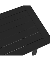 Homsee 71" Hdpe Outdoor Dining Table with Umbrella Hole for 6-8 People,for Courtyards and Terraces