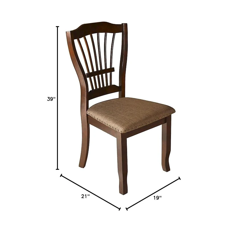 New Classic Furniture Bixby Solid Wood and Polyester Dining Chairs in Espresso