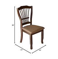 New Classic Furniture Bixby Solid Wood and Polyester Dining Chairs in Espresso