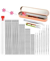 Gnuadz 58 Beading Needles Big Eye Ultra-thin Stainless Steel Seed Bead Embroidery Diy