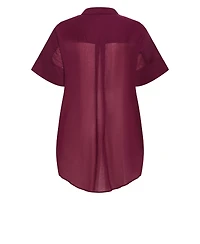 City Chic Women's Lola Longline Cotton Shirt