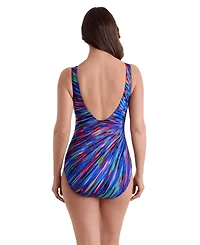 Longitude by Mimi Flamingo Women's Zenon Panel Scoopneck Tank One Piece Swimsuit