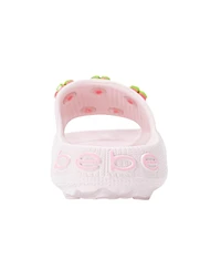 Bebe Girls Eva Slide - Lightweight Comfy Sandals with Cherry Charms