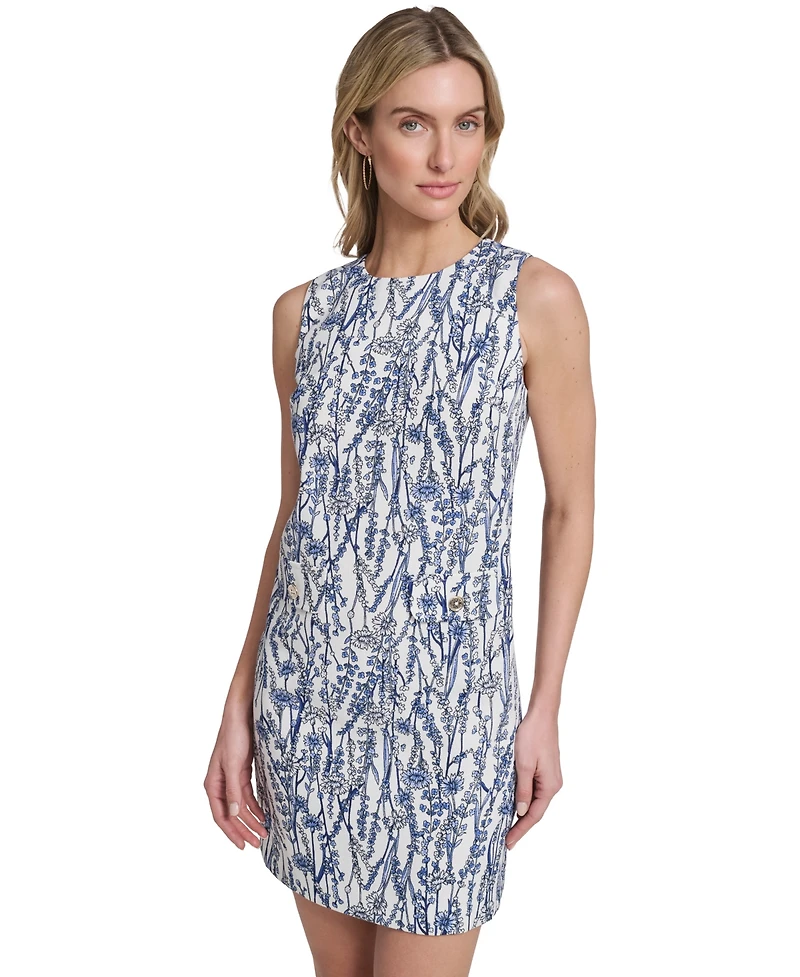 Tommy Hilfiger Women's Sleeveless Hopsack Pocket Shift Dress