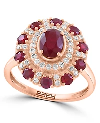 Effy Collection Ruby (1-5/8 ct. t.w.) & Diamond (1/3 ct. t.w.) Ring in 14k Rose Gold