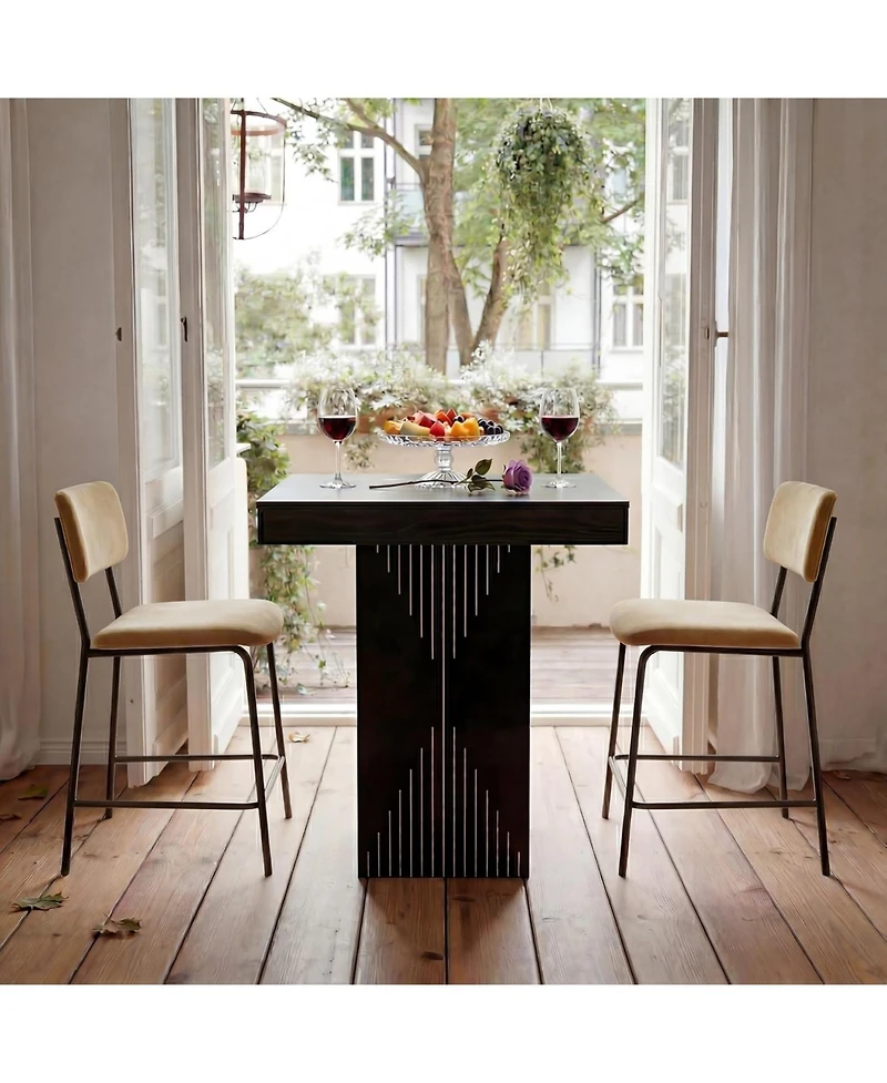 Tribesigns High Top Dining Table, 31.5-Inch Square Table with Pedestal for Dining Room, Living Room, Kitchen, Small Space