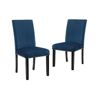 New Classic Furniture Velvet and Wood Dining Chair (Set of 2)