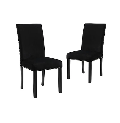 New Classic Furniture Velvet and Wood Dining Chair (Set of 2)