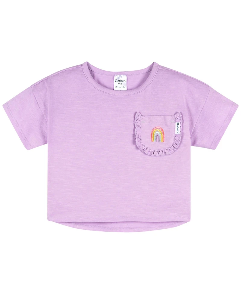 Gerber Baby Girls 2-Piece Pocket Tee and Shorts Set