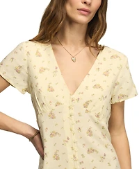 Lucky Brand Women's Printed V-Neck Mini Slip Dress