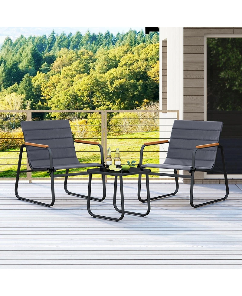 Slickblue Outdoor Bistro Set 3 Piece Fabric Conversation Set