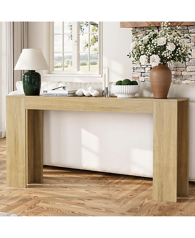 Flynama 62.99in Extra Long Farmhouse Entryway Table Narrow Sofa Table