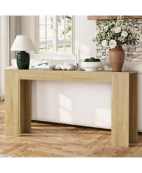 Flynama 62.99in Extra Long Farmhouse Entryway Table Narrow Sofa Table