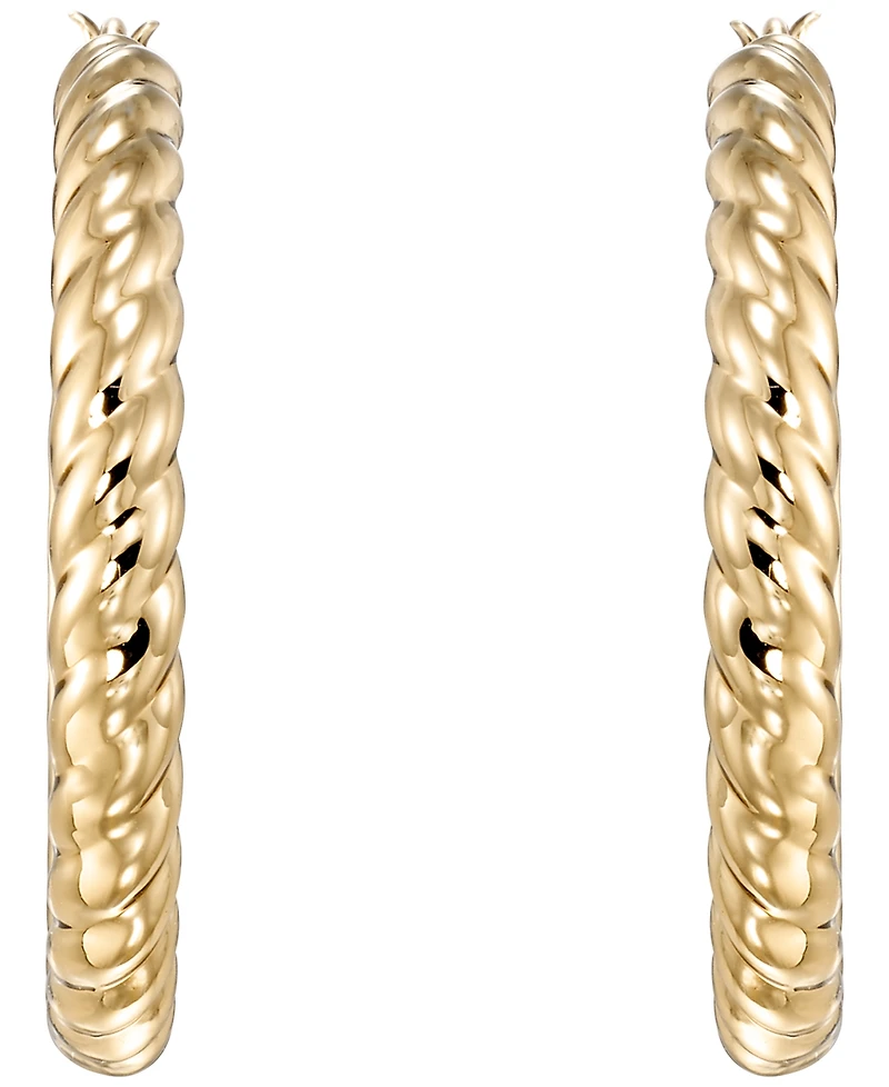 Italian Gold Twist Hoop Earrings in 10k Yellow Gold