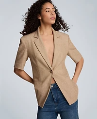 Kenneth Cole Women's Short-Sleeve Button Front Jacket