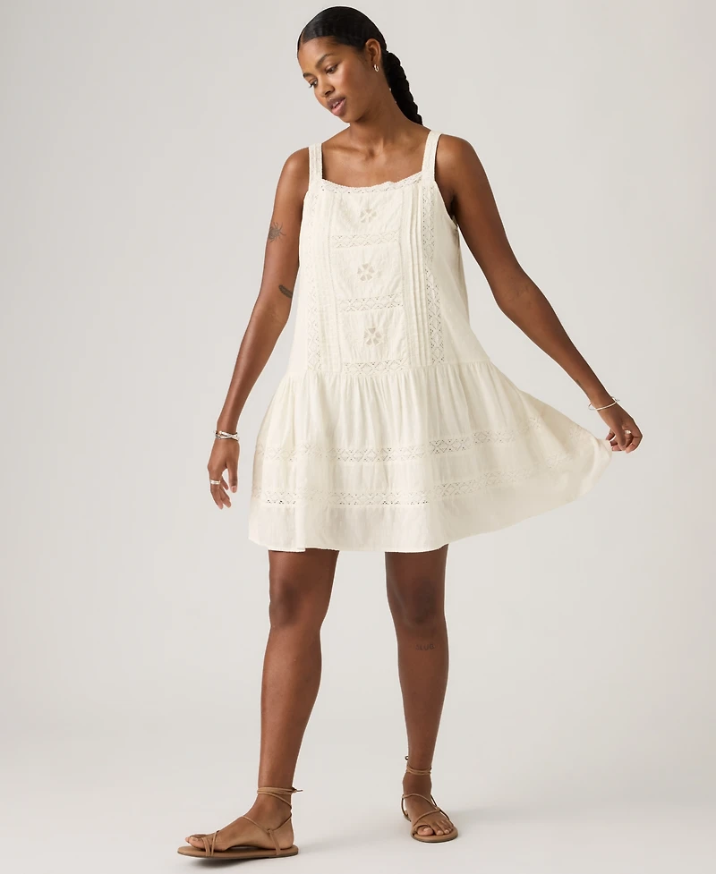 Levi's Women's Kate Embroidered Square Neck Mini Dress