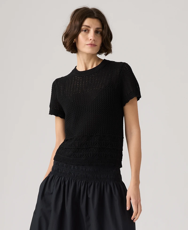 Levi's Women's Isabelle Crochet Short-Sleeve Sweater