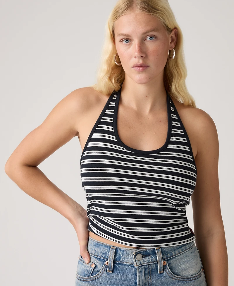 Levi's Women's Ella Striped Halter Crop Top
