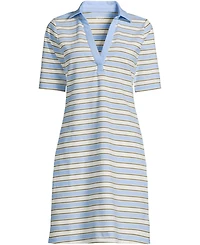 Lands' End Women's Starfish Elbow Sleeve Polo Dress