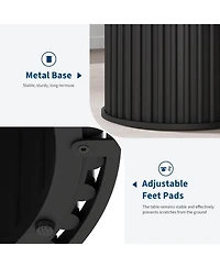 gaomon Dining Table for 4-6 People, Circle Kitchen Table with Cross Base, Farmhouse Wood Dinner Table for Apartment, Walnut Brown