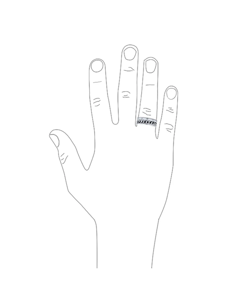 Bling Jewelry Biker Rope Chain Cable Atlas Numeral Band Ring Oxidized Silver Tone Stainless Steel 8MM Wide