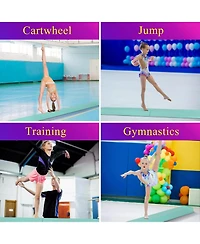 Zeny 9ft Folding Gymnastics Balance Beam for Kids, Floor Balance Beam Bar with Anti-Slip Base Extra Firm Foam Walking Beams Home