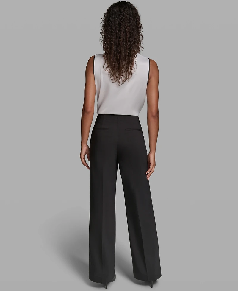 Karl Lagerfeld Paris Women's Wide-Leg Full Length Pants