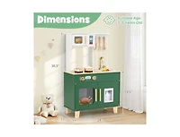 Slickblue Kids Pretend Play Kitchen with Microwave, Rotating Knobs Toy Set