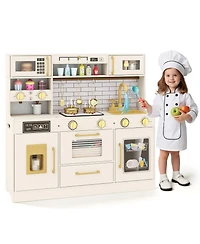 Slickblue Kids Toy Kitchen Set with Cooking Stove and Water Dispenser Playset