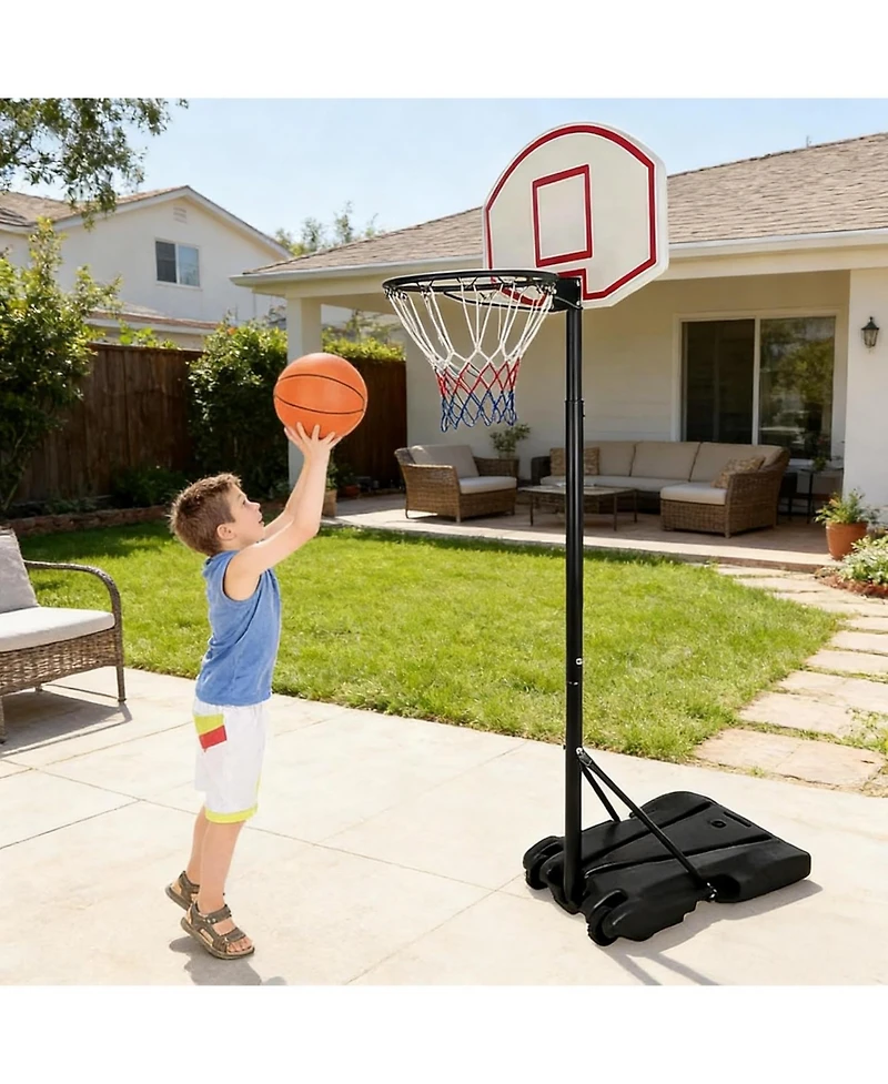 Zeny Portable Basketball Hoop Outdoor, Adjustable Basketball Goal 5.4-7Ft, Basket Ball Hoop for Kids, Youth, Driveway Backyard Hoop