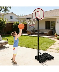 Zeny Portable Basketball Hoop Outdoor, Adjustable Basketball Goal 5.4-7Ft, Basket Ball Hoop for Kids, Youth, Driveway Backyard Hoop