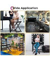 Byootique 28" Height Tall Director Chair Folding Artist Makeup Salon 2 Pack