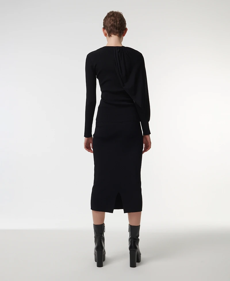 Leem Women's Knitted Scarf Detail Top