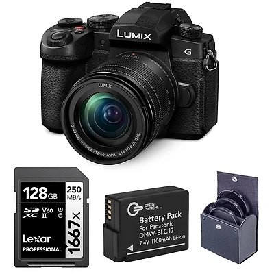 Panasonic Lumix G97 Mirrorless Camera with 12-60mm Lens, Bundle with Extra Battery and 128GB Memory