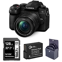 Panasonic Lumix G97 Mirrorless Camera with 12-60mm Lens, Bundle with Extra Battery and 128GB Memory